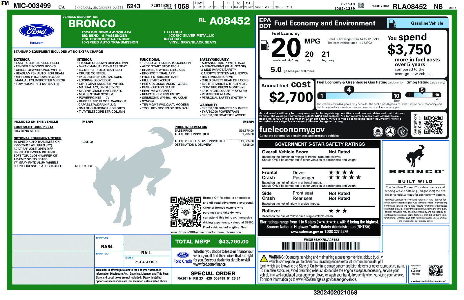 Certified 2024 Ford Bronco Big Bend AWD/4WD image 32