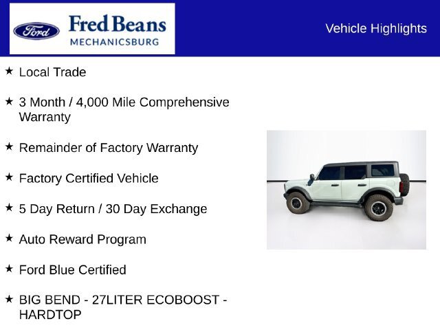 Certified 2022 Ford Bronco Big Bend w/ Sasquatch Package AWD/4WD image 7