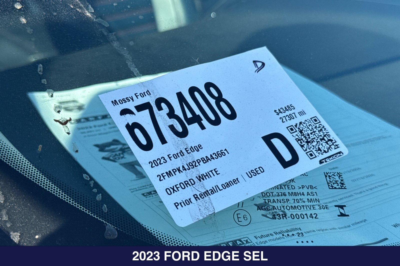 Certified 2023 Ford Edge SEL w/ Sport Appearance Package AWD/4WD image 2