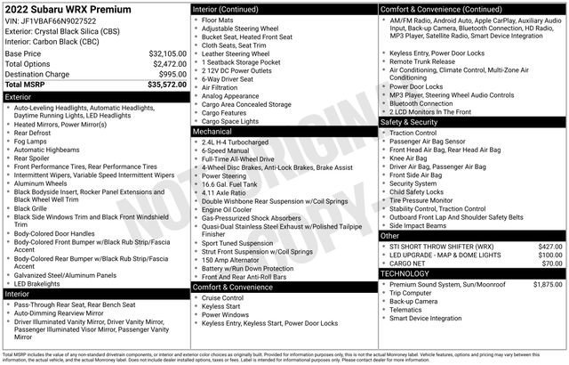 Used 2022 Subaru WRX Premium image 37