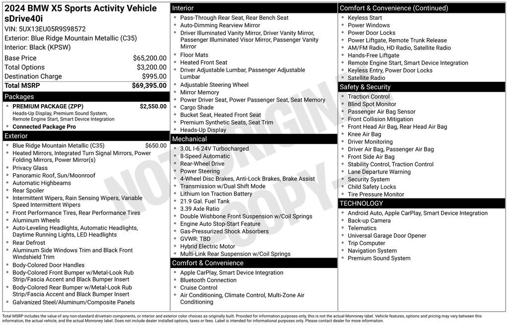 Used 2024 BMW X5 sDrive40i w/ Premium Package RWD image 2