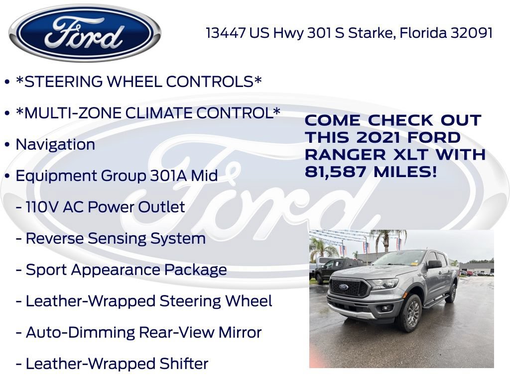 Certified 2021 Ford Ranger XLT w/ Equipment Group 301A Mid RWD image 15