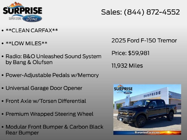 Certified 2025 Ford F150 Tremor w/ Equipment Group 402A High AWD/4WD image 32