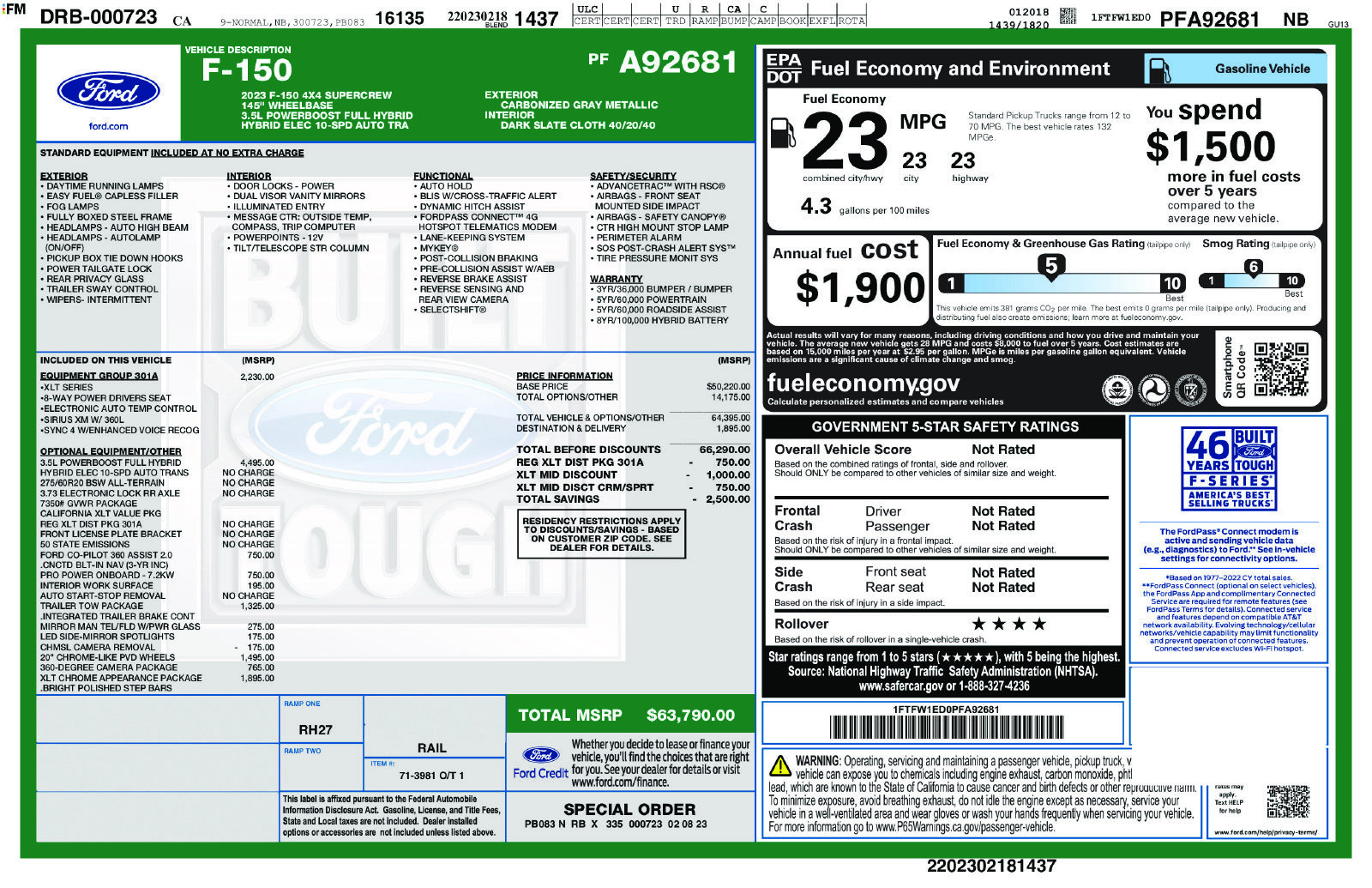 Certified 2023 Ford F150 XLT w/ Equipment Group 301A Mid AWD/4WD image 38