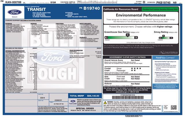 Certified 2023 Ford Transit 350 148 High Roof Extended w/ Load Area Protection Package RWD image 2