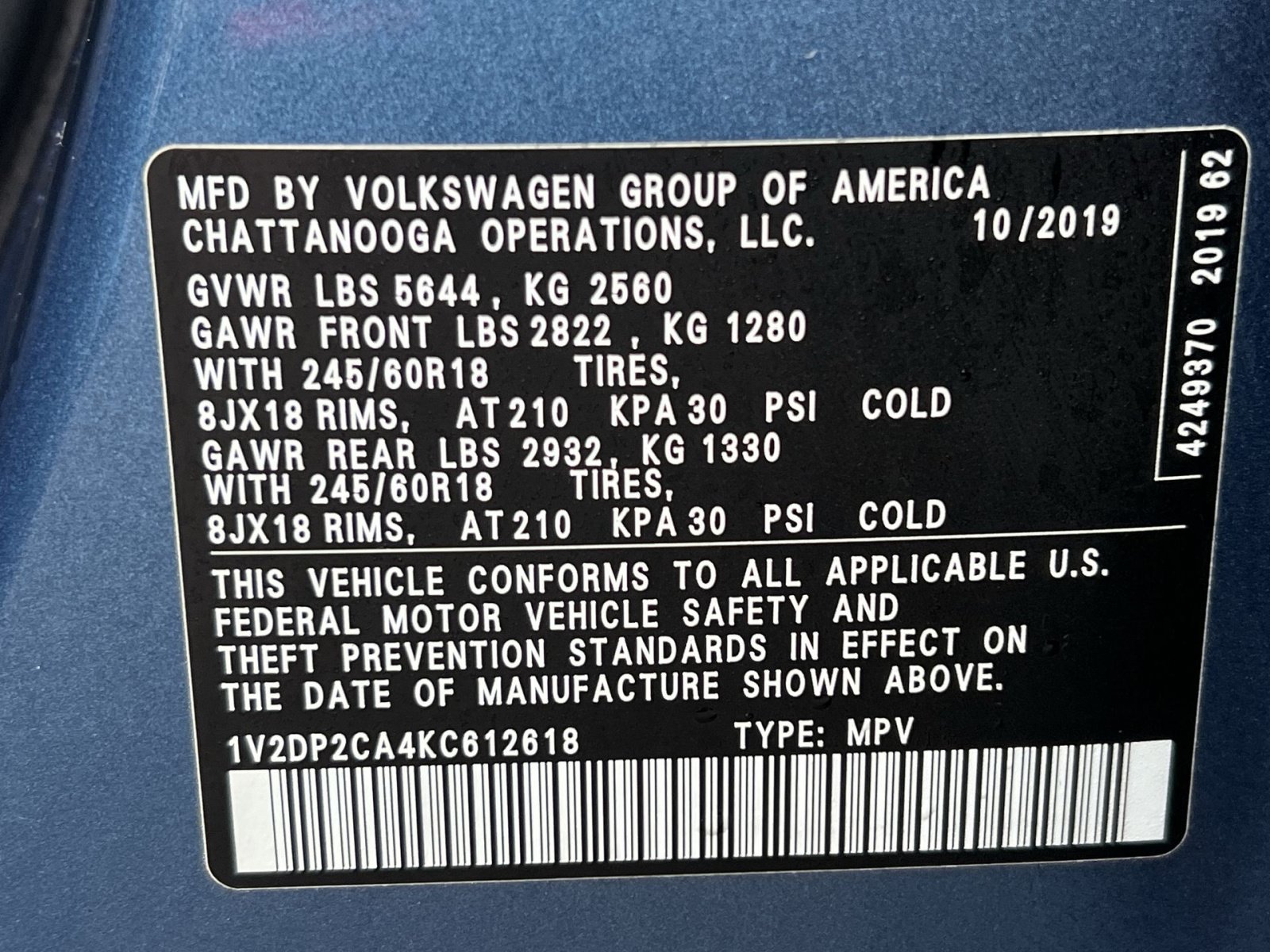 Used 2019 Volkswagen Atlas SE FWD image 36