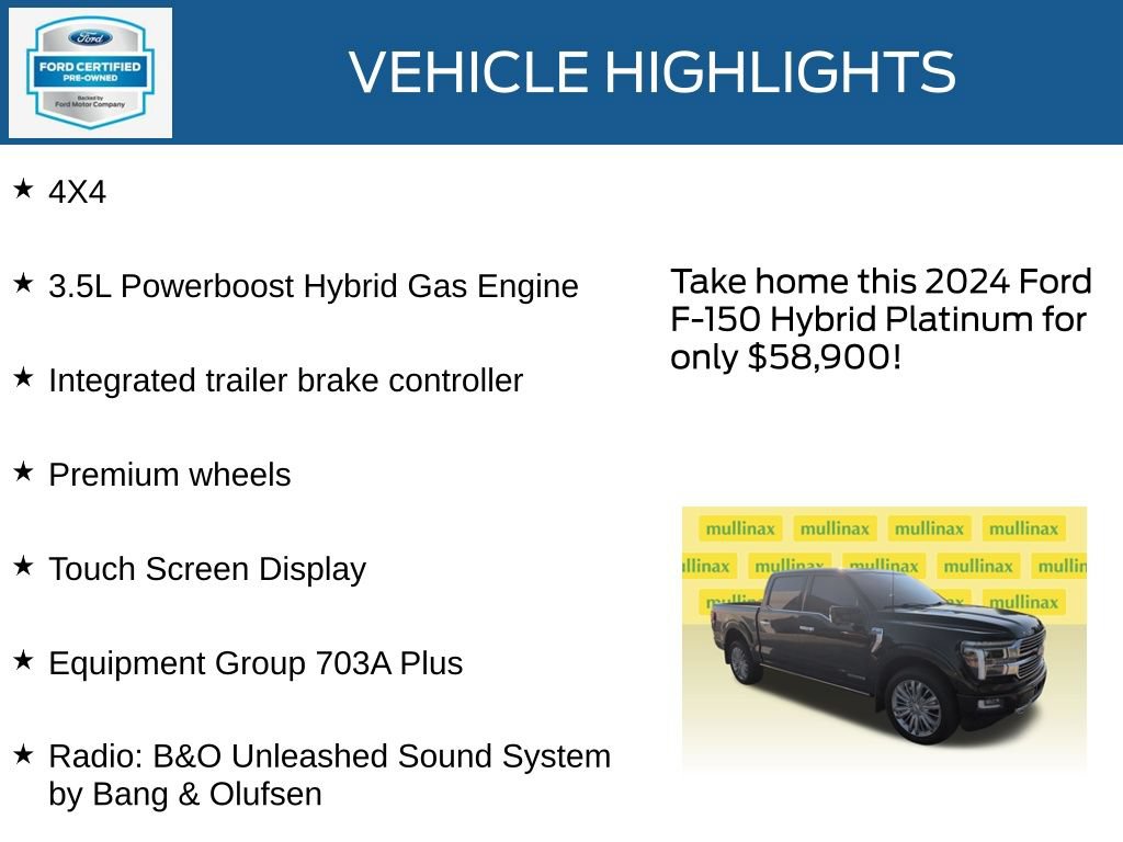 Certified 2024 Ford F150 Platinum w/ Equipment Group 703A Plus AWD/4WD image 22