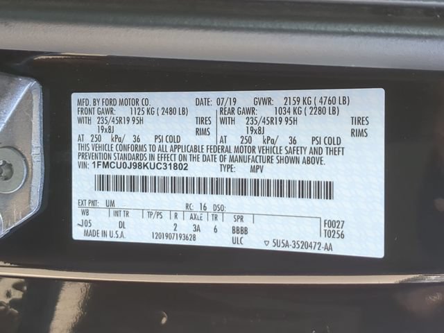 Certified 2019 Ford Escape Titanium FWD image 35