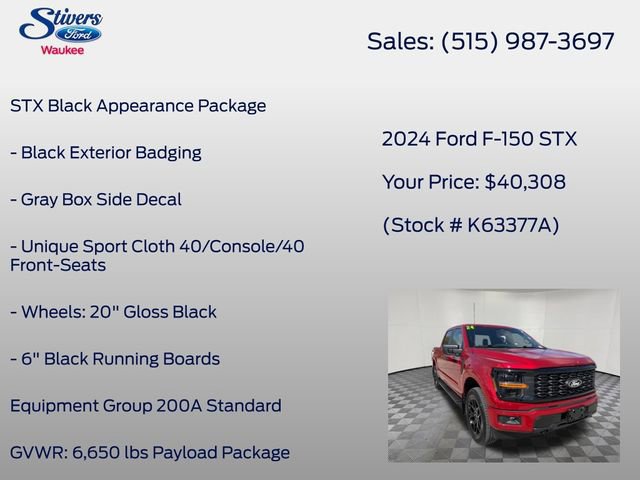 Certified 2024 Ford F150 STX w/ STX Black Appearance Package AWD/4WD image 12