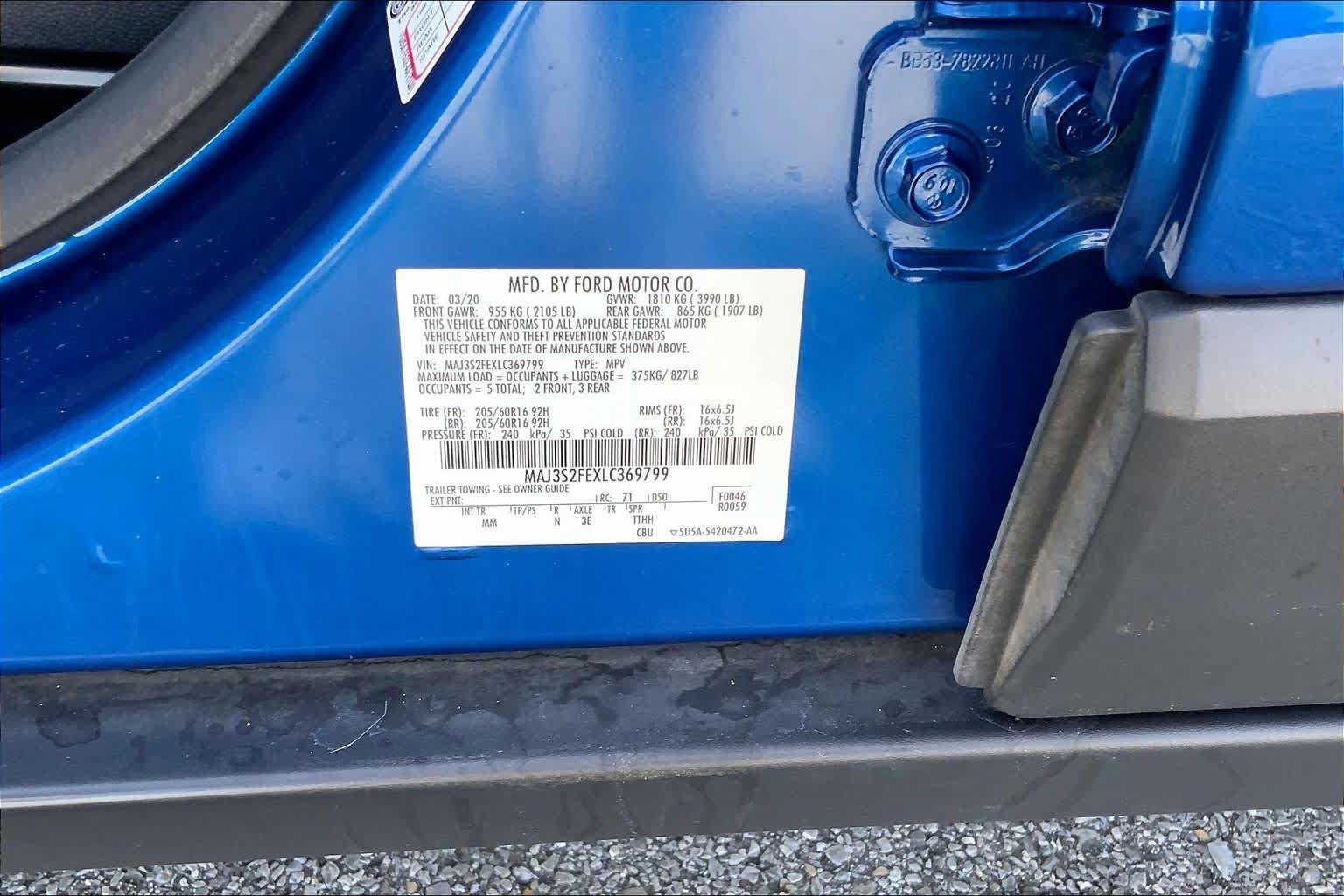 Certified 2020 Ford EcoSport S FWD image 32