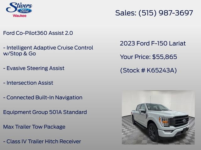 Certified 2023 Ford F150 Lariat w/ Max Trailer Tow Package AWD/4WD image 8