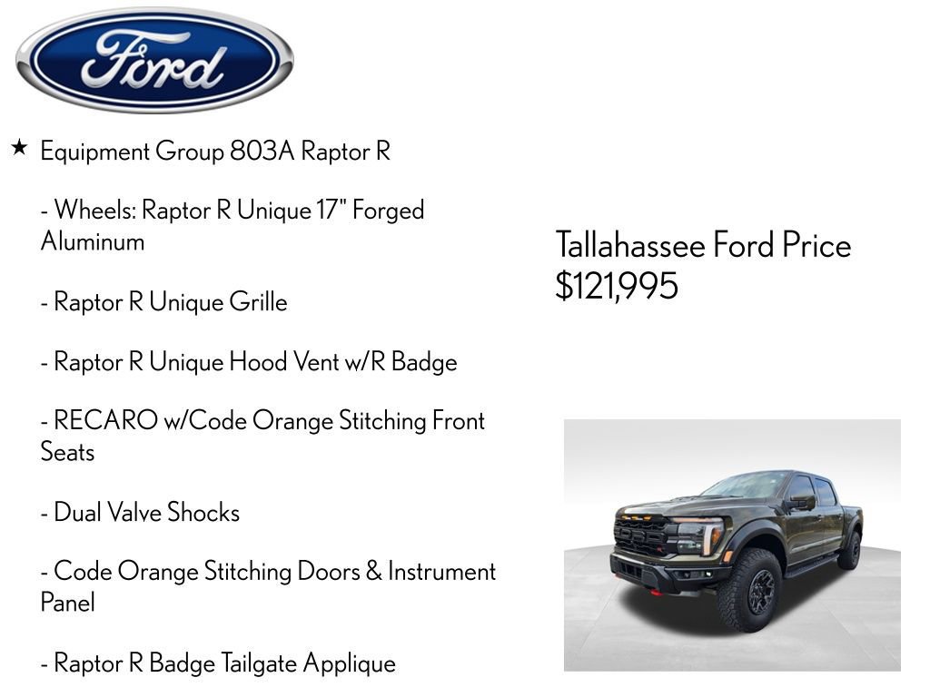 Certified 2024 Ford F150 Raptor w/ Equipment Group 803A Raptor R image 13