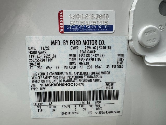 Certified 2022 Ford Explorer XLT w/ Equipment Group 202A image 34