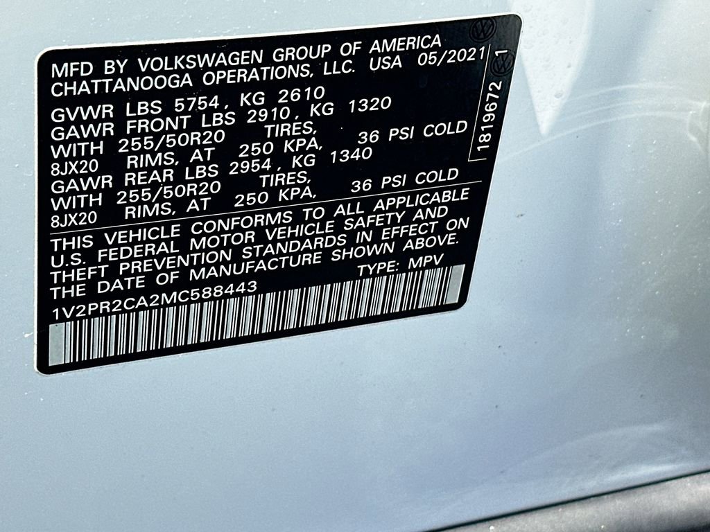 Used 2021 Volkswagen Atlas SE w/ Panoramic Sunroof Package FWD image 27