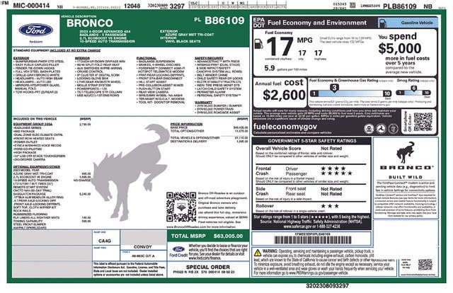 Certified 2023 Ford Bronco Badlands w/ Sasquatch Package AWD/4WD image 12