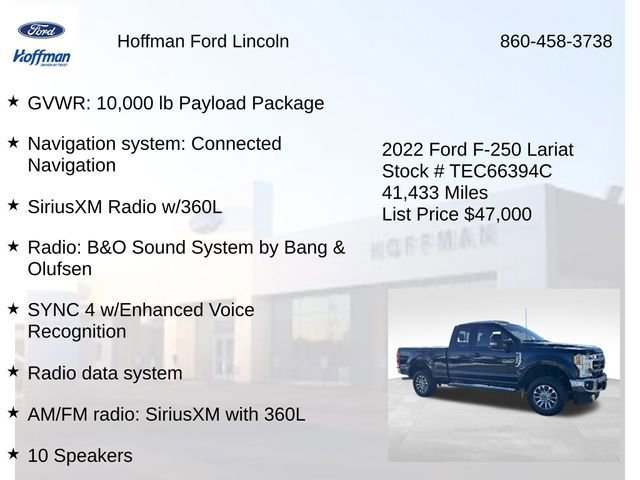 Certified 2022 Ford F250 Lariat w/ Snow Plow Prep Package image 9