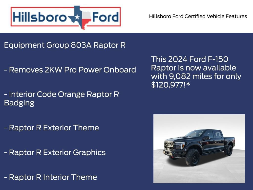 Certified 2024 Ford F150 Raptor w/ Equipment Group 803A Raptor R image 10