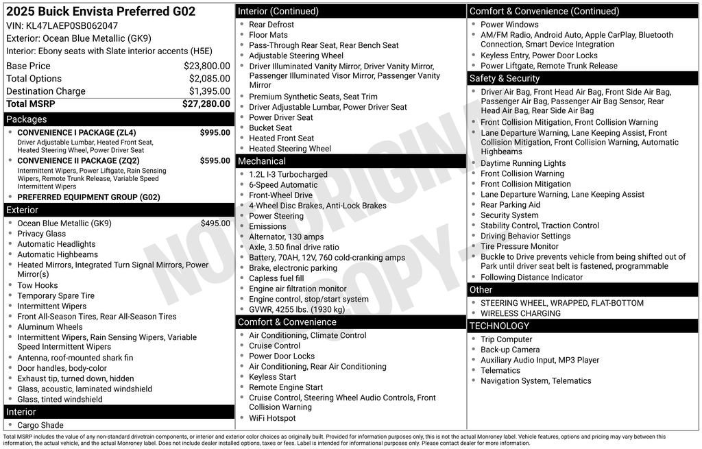 Used 2025 Buick Envista Preferred w/ Convenience I Package image 10