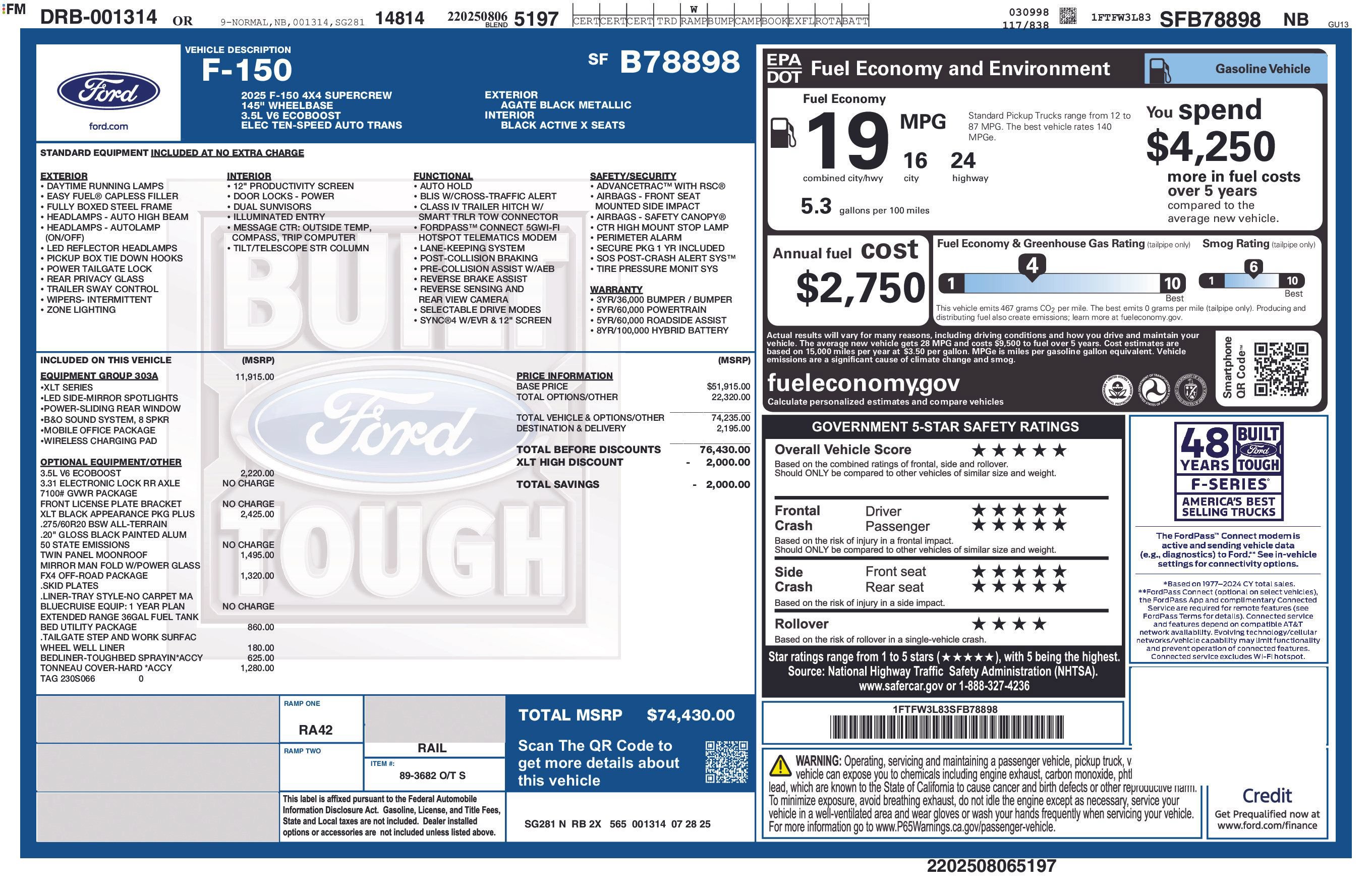Certified 2025 Ford F150 XLT w/ Equipment Group 303A High AWD/4WD image 10