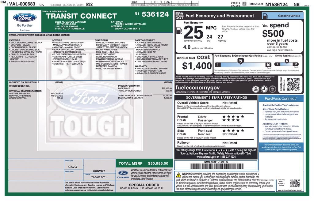 Certified 2022 Ford Transit Connect XL FWD image 3