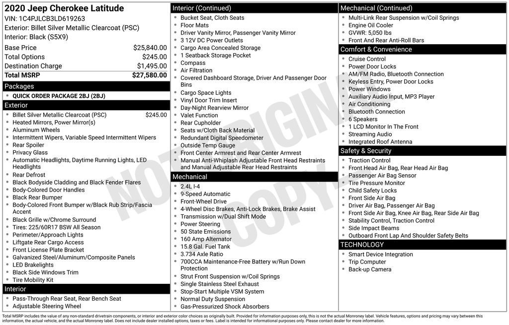 Used 2020 Jeep Cherokee Latitude image 10