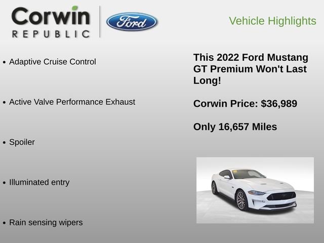 Certified 2022 Ford Mustang GT Premium w/ Equipment Group 401A image 12