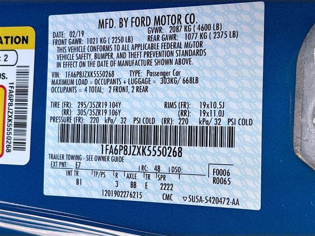 Certified 2019 Ford Mustang Shelby GT350 w/ Technology Package RWD image 34