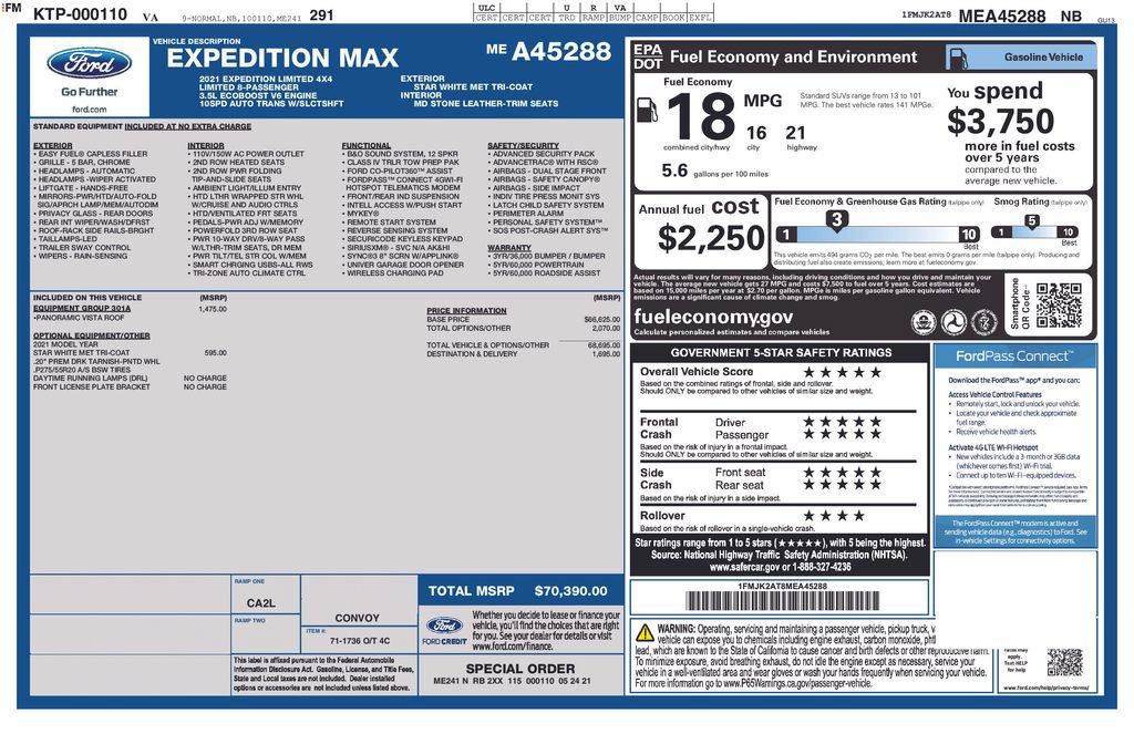 Certified 2021 Ford Expedition Max Limited AWD/4WD image 34
