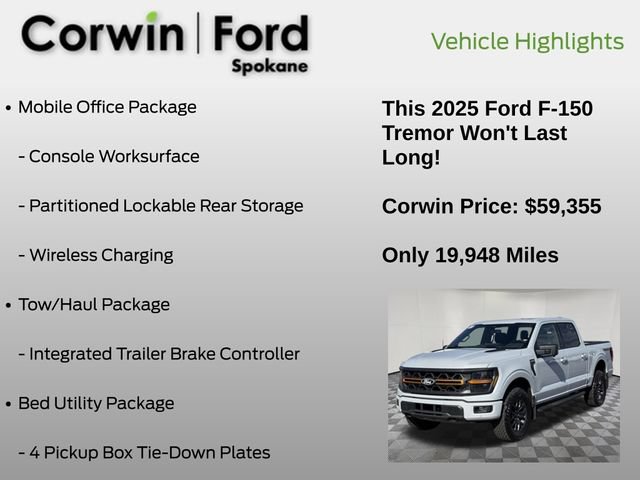 Certified 2025 Ford F150 Tremor w/ Mobile Office Package AWD/4WD image 7