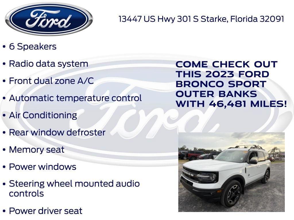 Certified 2023 Ford Bronco Sport Outer Banks w/ Tech Package AWD/4WD image 27