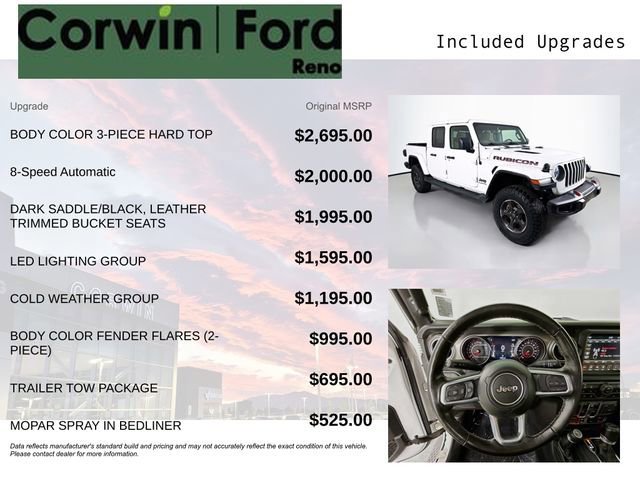 Used 2022 Jeep Gladiator Rubicon w/ LED Lighting Group image 10