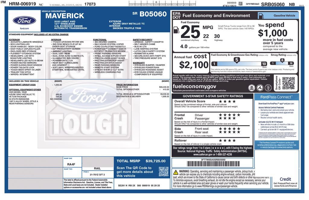 Certified 2025 Ford Maverick Lariat w/ 4K Tow Package AWD/4WD image 32