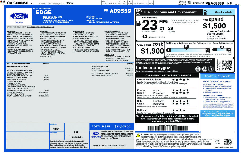 Certified 2023 Ford Edge SEL w/ Convenience Package AWD/4WD image 14