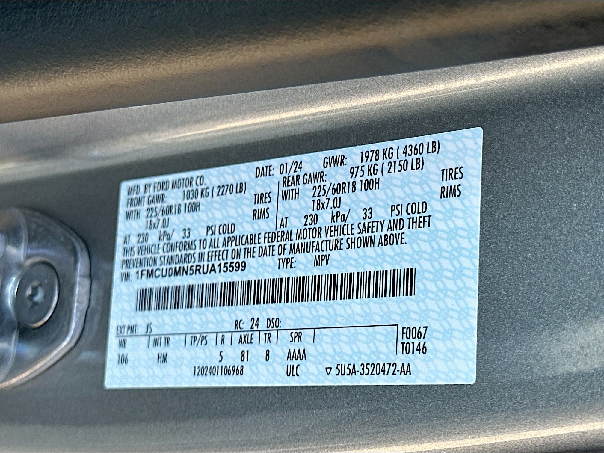 Certified 2024 Ford Escape ST-Line w/ Tech Pack #1 image 30