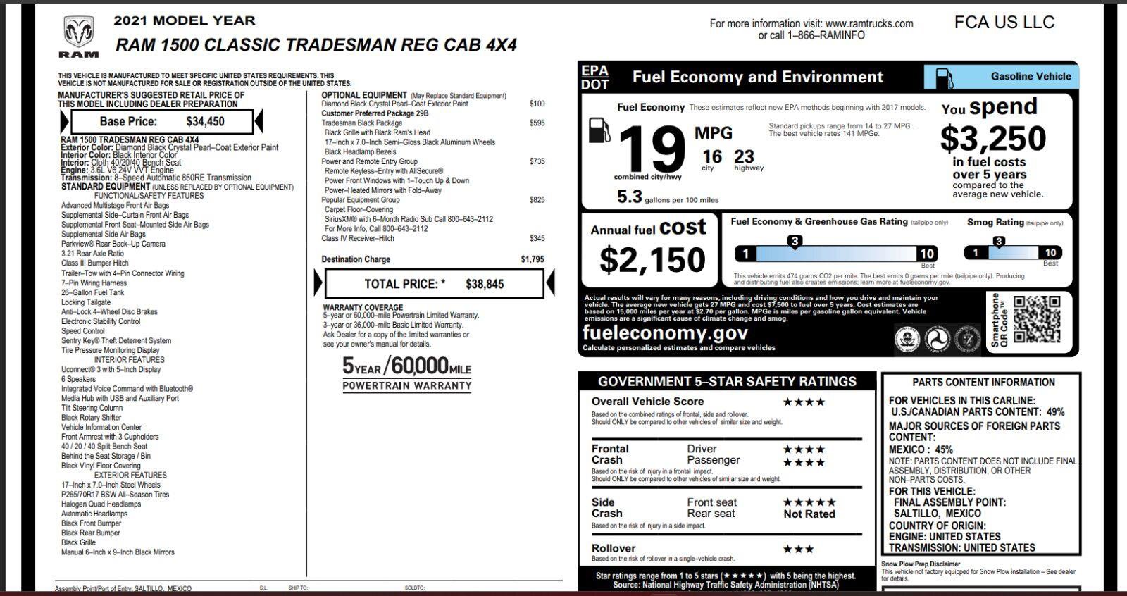 Used 2021 RAM 1500 Tradesman w/ Popular Equipment Group AWD/4WD image 4