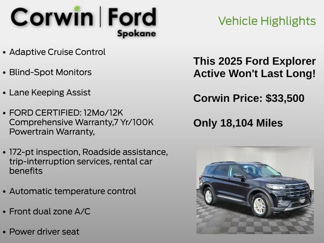 Certified 2025 Ford Explorer Active AWD/4WD image 7