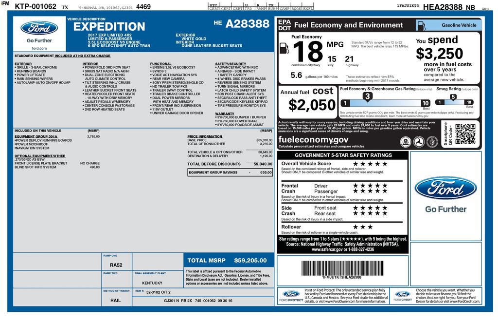 Certified 2017 Ford Expedition Limited w/ Equipment Group 301A image 5