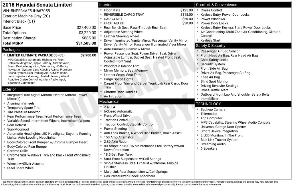 Used 2018 Hyundai Sonata Limited w/ Limited Ultimate Package 03 FWD image 33