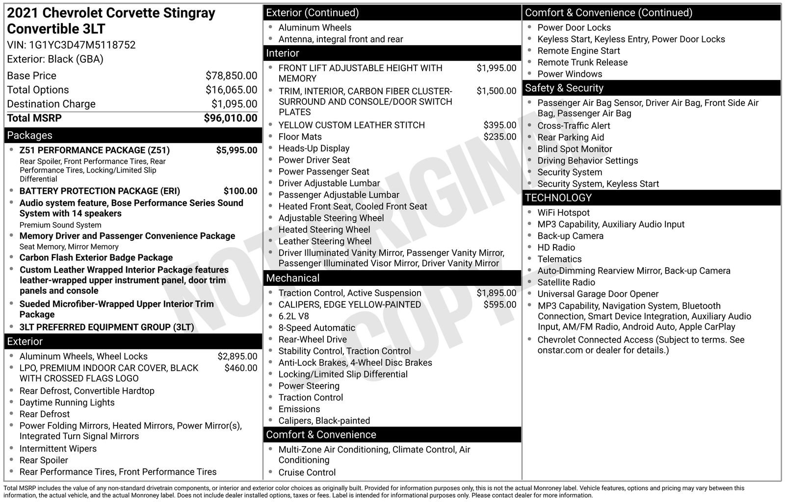 Used 2021 Chevrolet Corvette Stingray Premium Conv w/ Z51 Performance Package RWD image 28