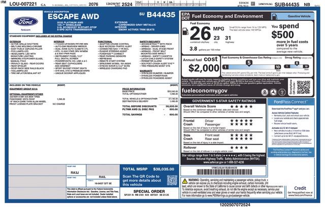 Certified 2025 Ford Escape Platinum AWD/4WD image 5