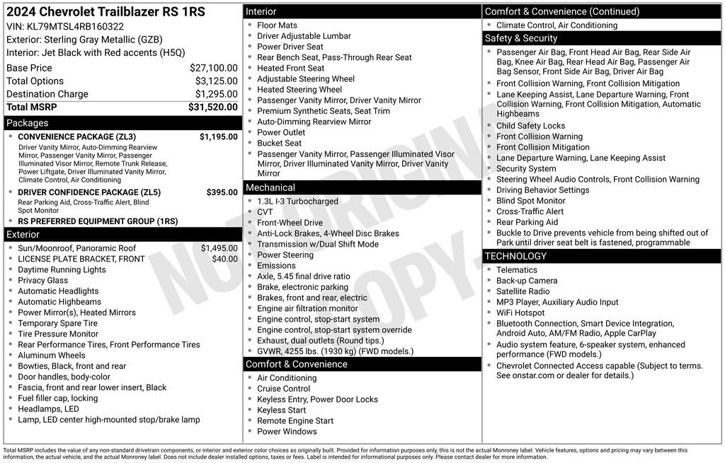Used 2024 Chevrolet TrailBlazer RS w/ Convenience Package FWD image 25
