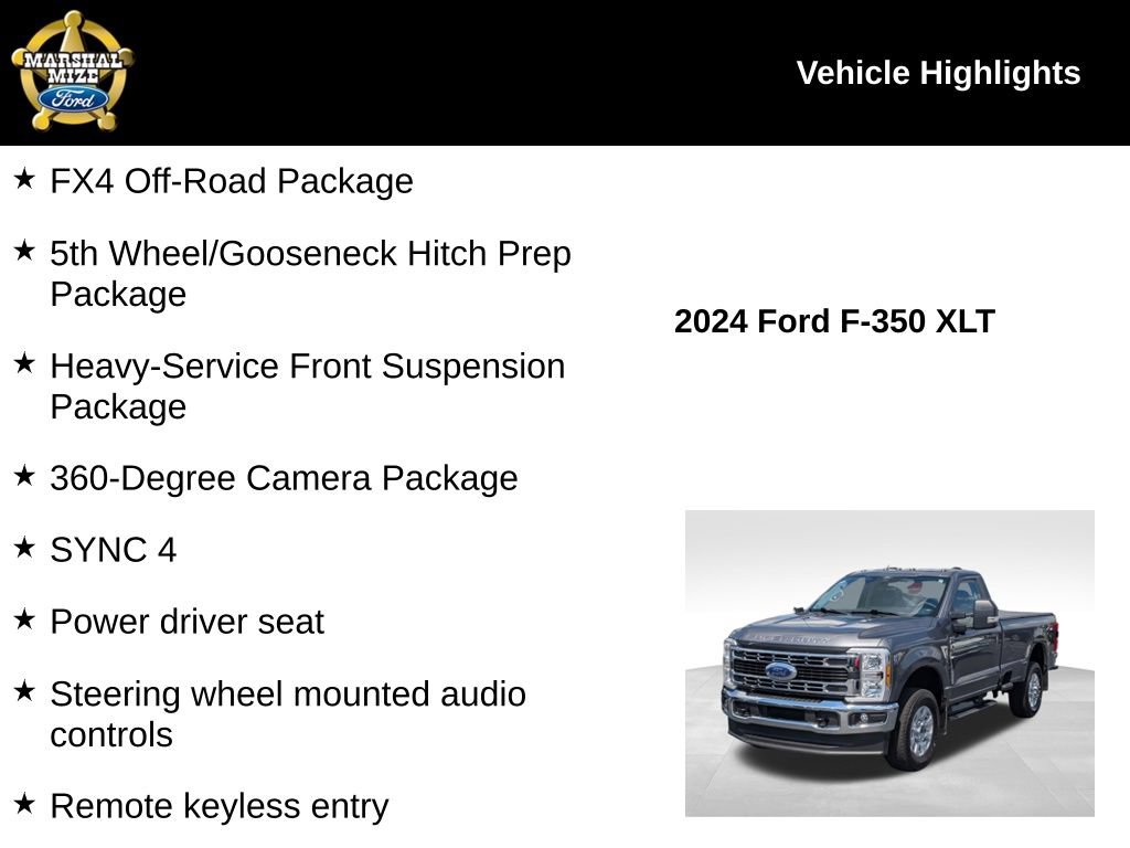 Certified 2024 Ford F350 XLT w/ 360-Degree Camera Package AWD/4WD image 2