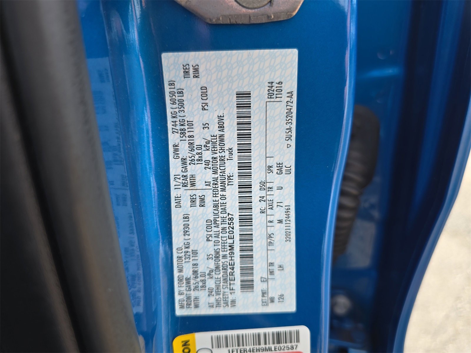 Certified 2021 Ford Ranger XL w/ Equipment Group 101A High image 27