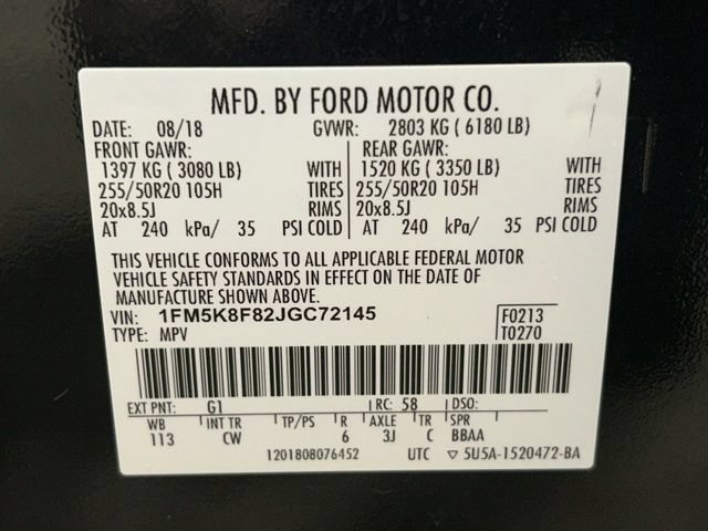 Certified 2018 Ford Explorer Limited w/ Equipment Group 301A AWD/4WD image 41