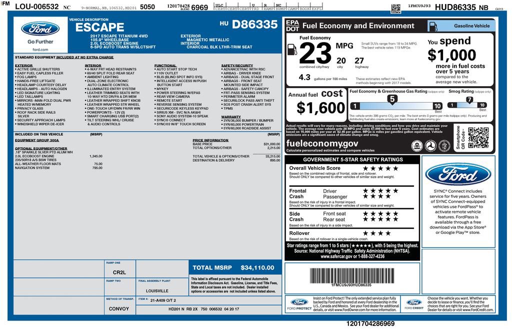 Certified 2017 Ford Escape Titanium AWD/4WD image 6