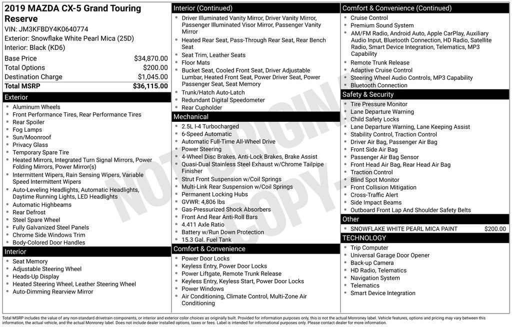 Used 2019 MAZDA CX-5 Grand Touring Reserve image 7