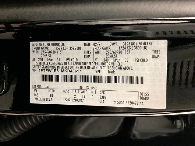 Certified 2021 Ford F150 XLT w/ Equipment Group 302A High AWD/4WD image 33
