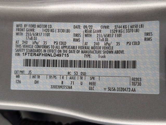 Certified 2022 Ford Ranger Lariat w/ Equipment Group 501A High AWD/4WD image 23