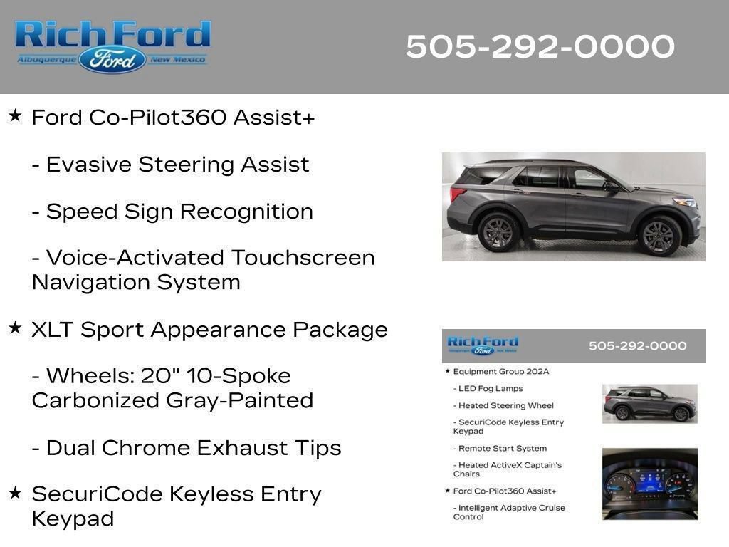 Certified 2024 Ford Explorer XLT w/ Equipment Group 202A RWD image 77