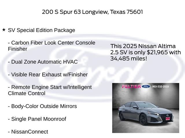 Used 2025 Nissan Altima 2.5 SV w/ SV Special Edition Package FWD image 5